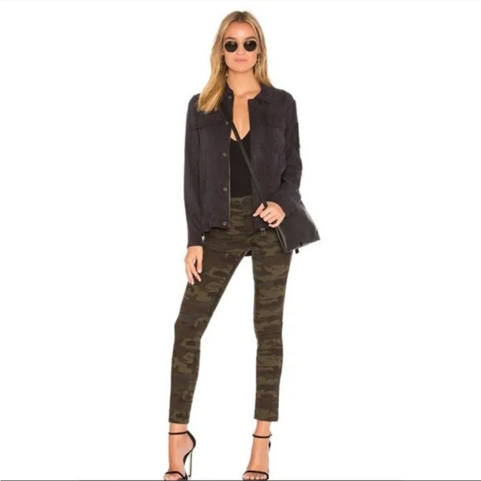 Pam And Gela Utility Jacket Feminist Gangsta In Washed Black Small Retails: $275